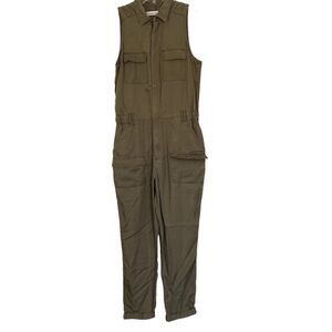 Abercrombie Fitch Green Sleeveless Utility Jumpsuit Playsuit Size Small Tall